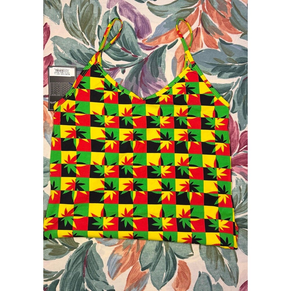 NWT Ethika Girls Vibrant Rasta Leaf Thong Bodysuit